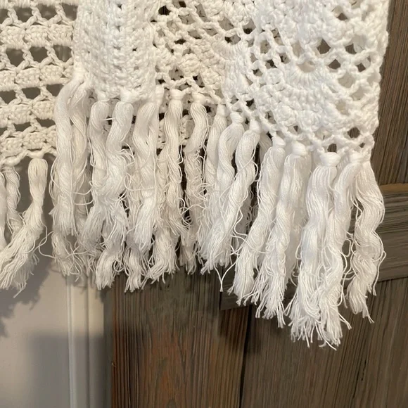 Chico's White Fringe Swim Coverup with Lace Pattern - Picture 3 of 10